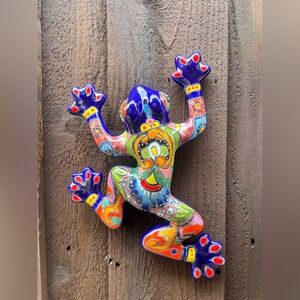 Colorful Talavera Frog Wall Decor.